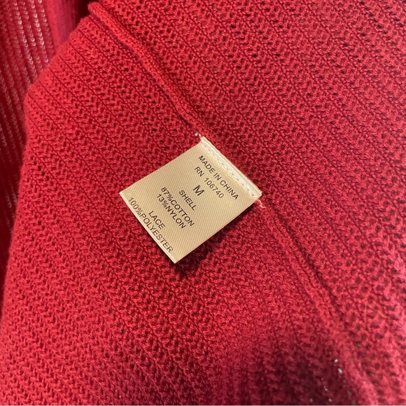 Boutique brand knee length open cardigan, size medium, Burgandy - Picture 5 of 7